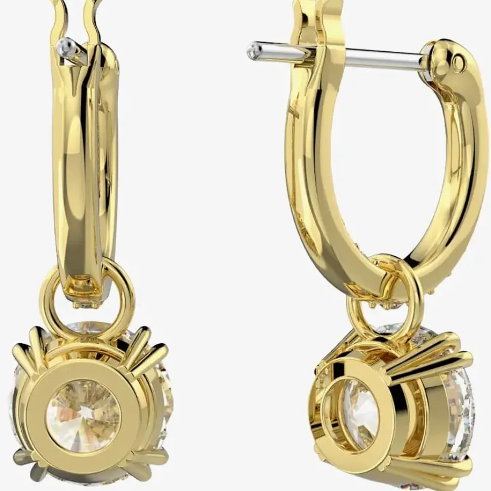 Ladies Constella Gold Plated Hoop Dropper Earrings 5638802