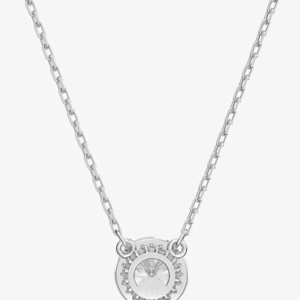 Ladies Constella Rhodium-Plated Halo Necklace 5636264