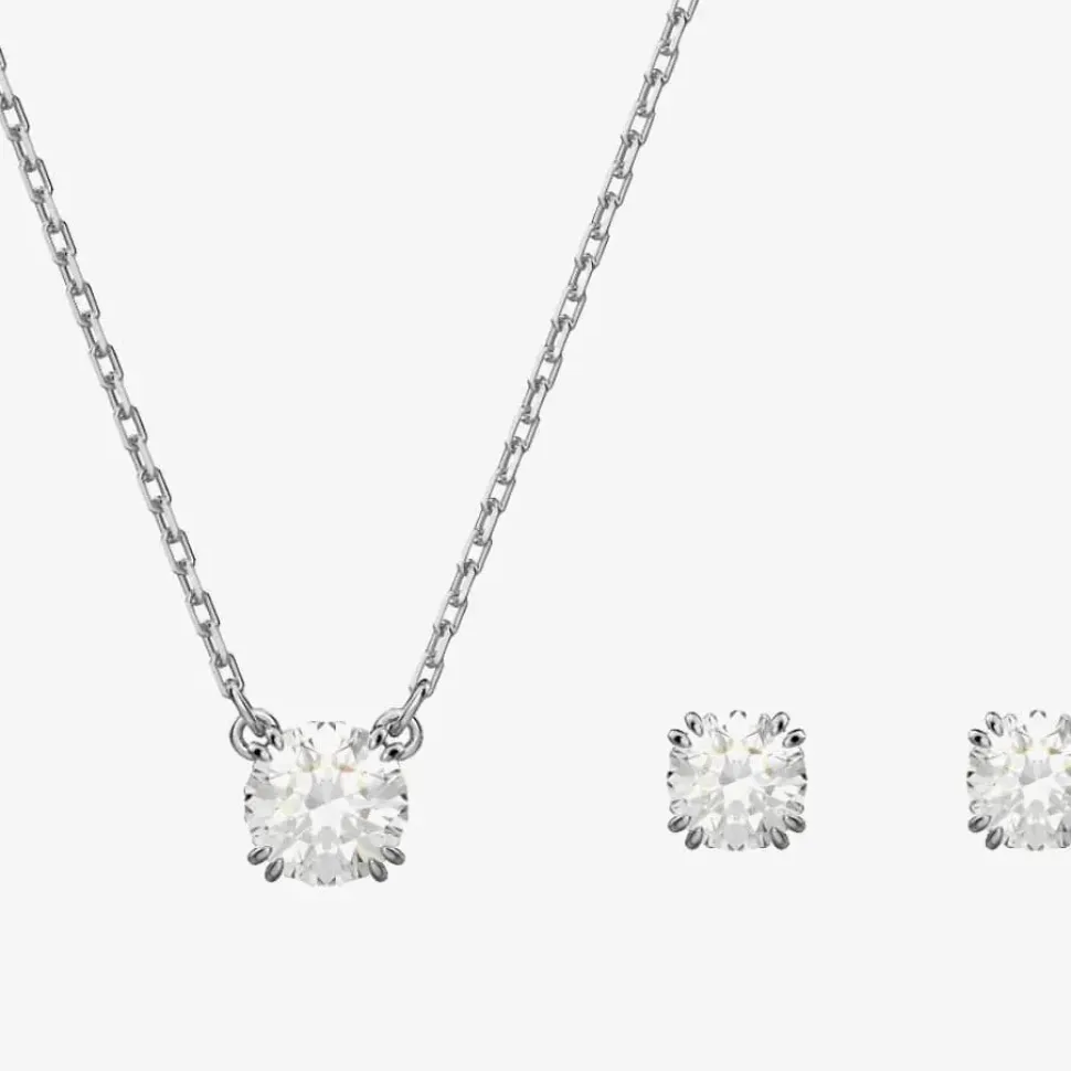 Ladies Constella Rhodium Plated Jewellery Set 5647663