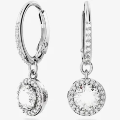 Ladies Constella Silver Dropper Hoop Earrings 5636270