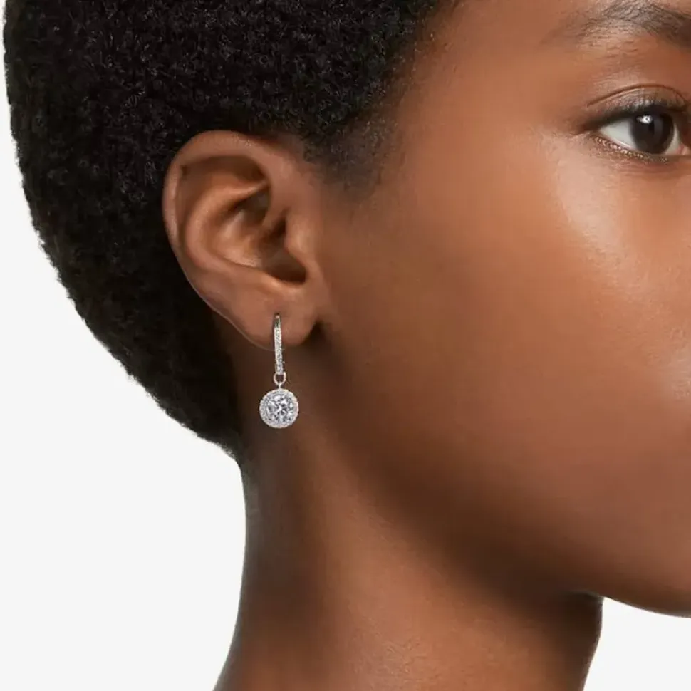 Ladies Constella Silver Dropper Hoop Earrings 5636270