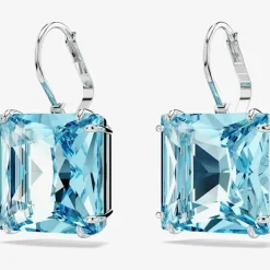 Ladies Millenia Blue Square Cut Dropper Earrings 5619472