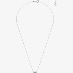 Ladies Millenia Rhodium Plated Blue Octagon Necklace 5640289