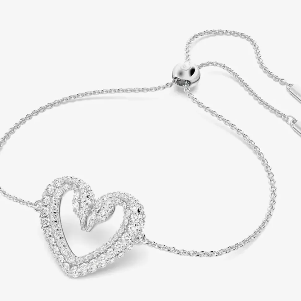 Ladies Una Pave Swan Heart Bracelet 5625534