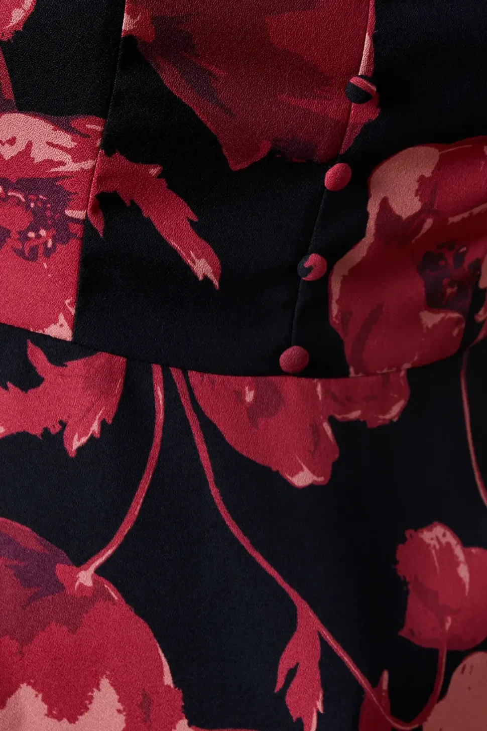 large pink floral button front blouse