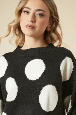 Large Polkadot Crew Neck Jumper