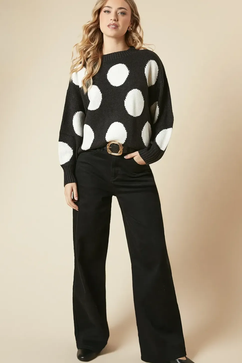 Large Polkadot Crew Neck Jumper