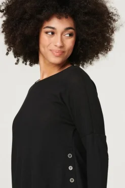 Layered Hem Button Detail Top