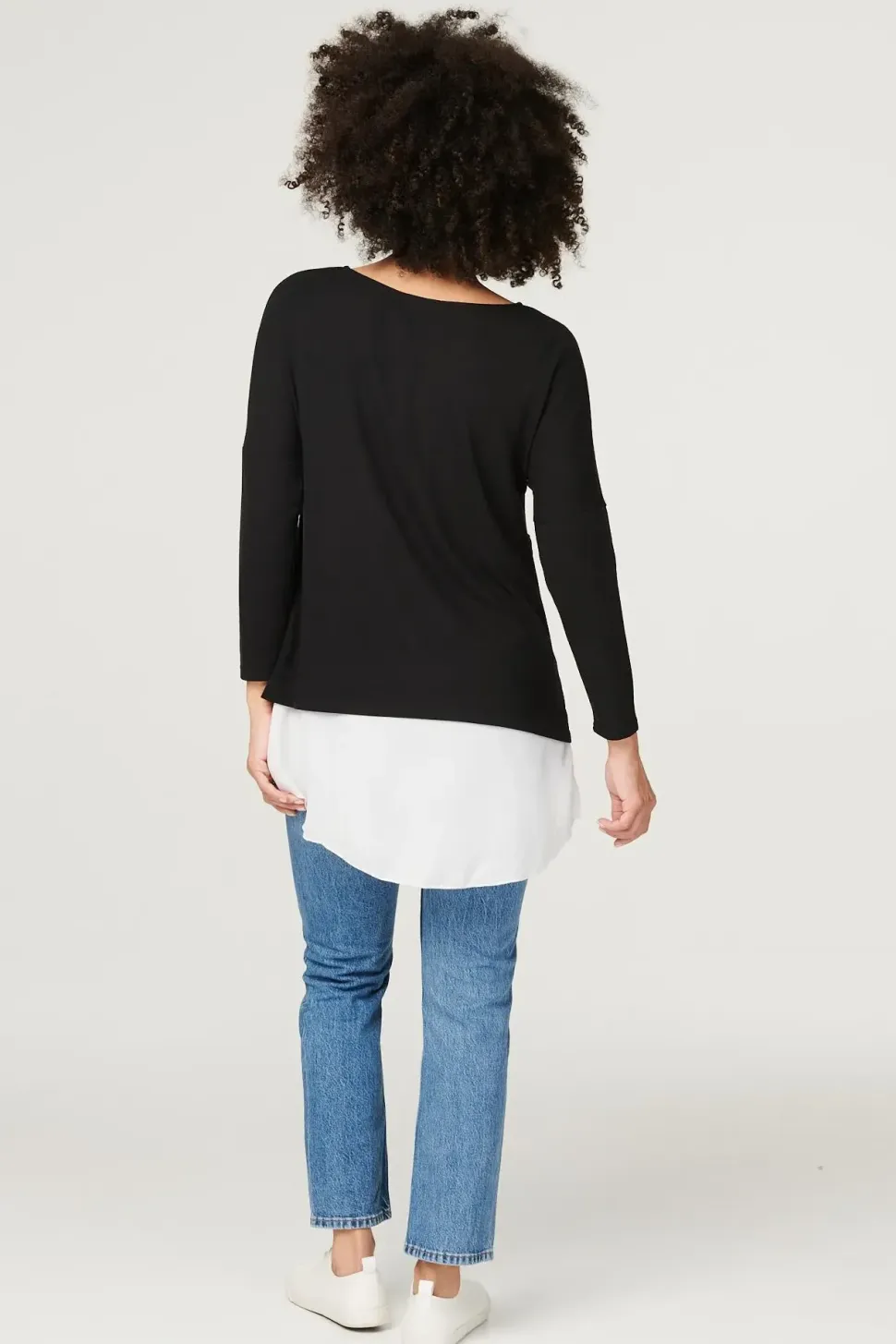 Layered Hem Button Detail Top