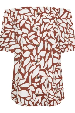 Leaf Print Bardot Top