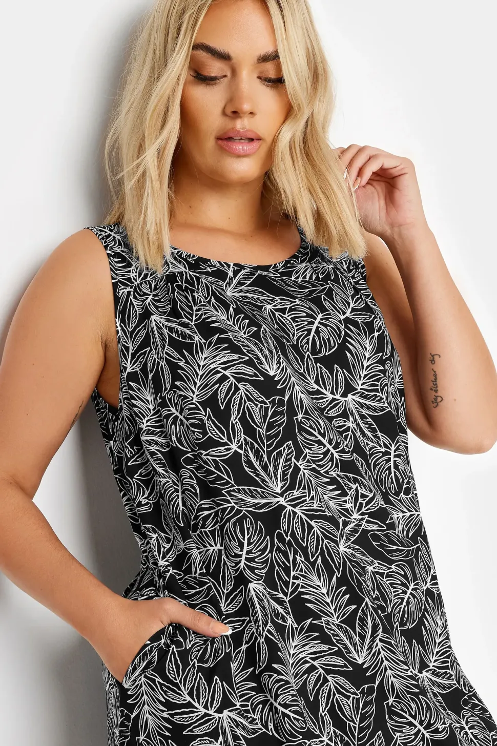 Leaf Print Mini Dress
