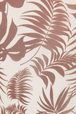 Leaf Print Sleeveless Shift Dress