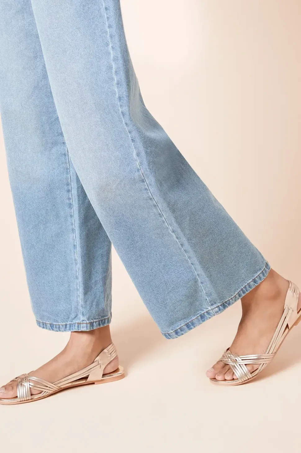 Leather Jocelyn Hurache Flat Sandals