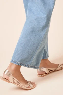 Leather Jocelyn Hurache Flat Sandals