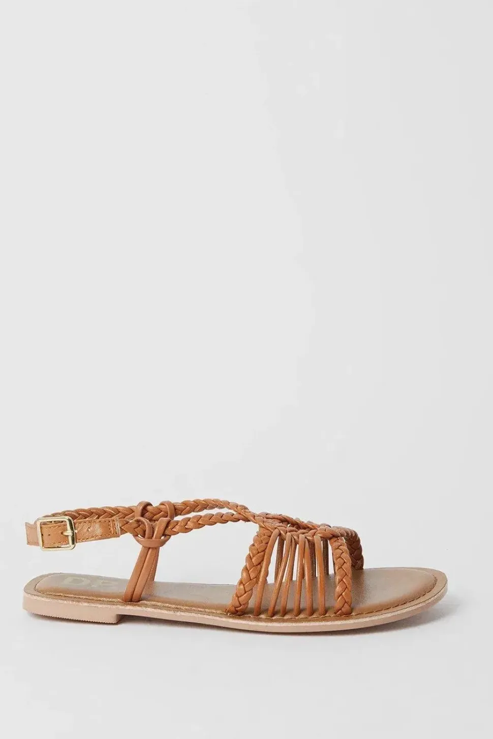 Leather Josie Lattice Flat Sandals