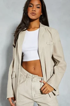 Leather Look Oversized Blazer