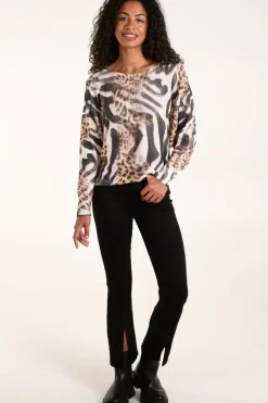 Leopard Abstract Fine Knit Jumper