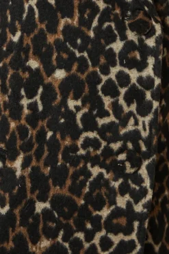 Leopard Animal Wool Midi Coat