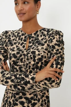 Leopard Keyhole Midi Dress