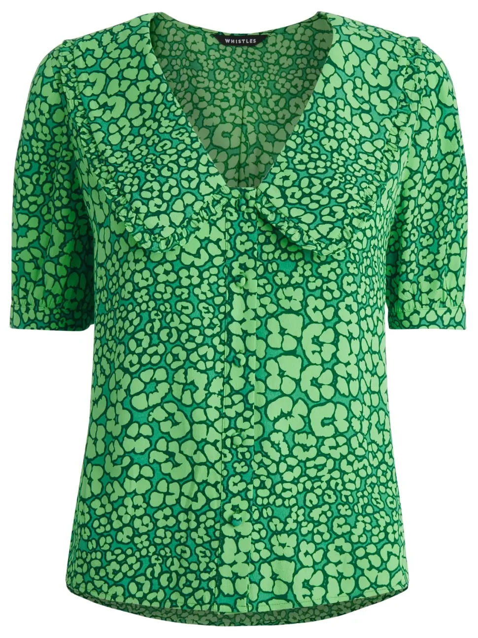 Leopard Petals Collar Top-