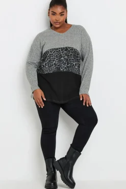 Leopard Print Colourblock Jumper