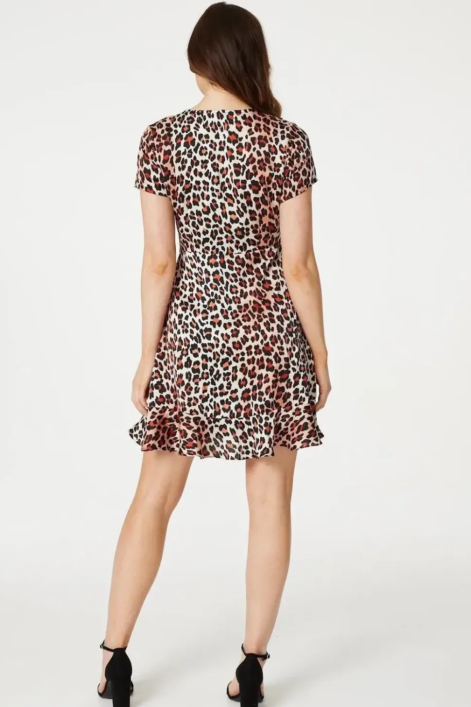 Leopard Print Frilled Short Dress