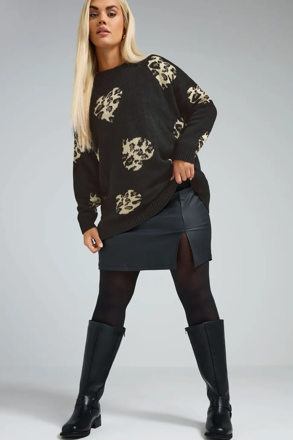 Leopard Print Heart Jumper