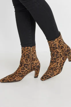 Leopard Print Heeled Ankle Boots