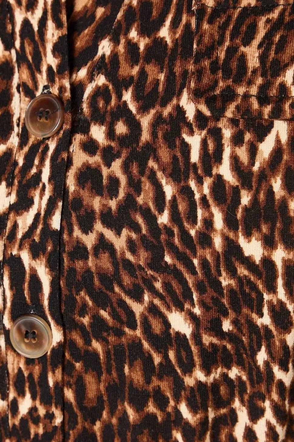 Leopard Print Jersey Pocket Detail Belted Shirt Dress