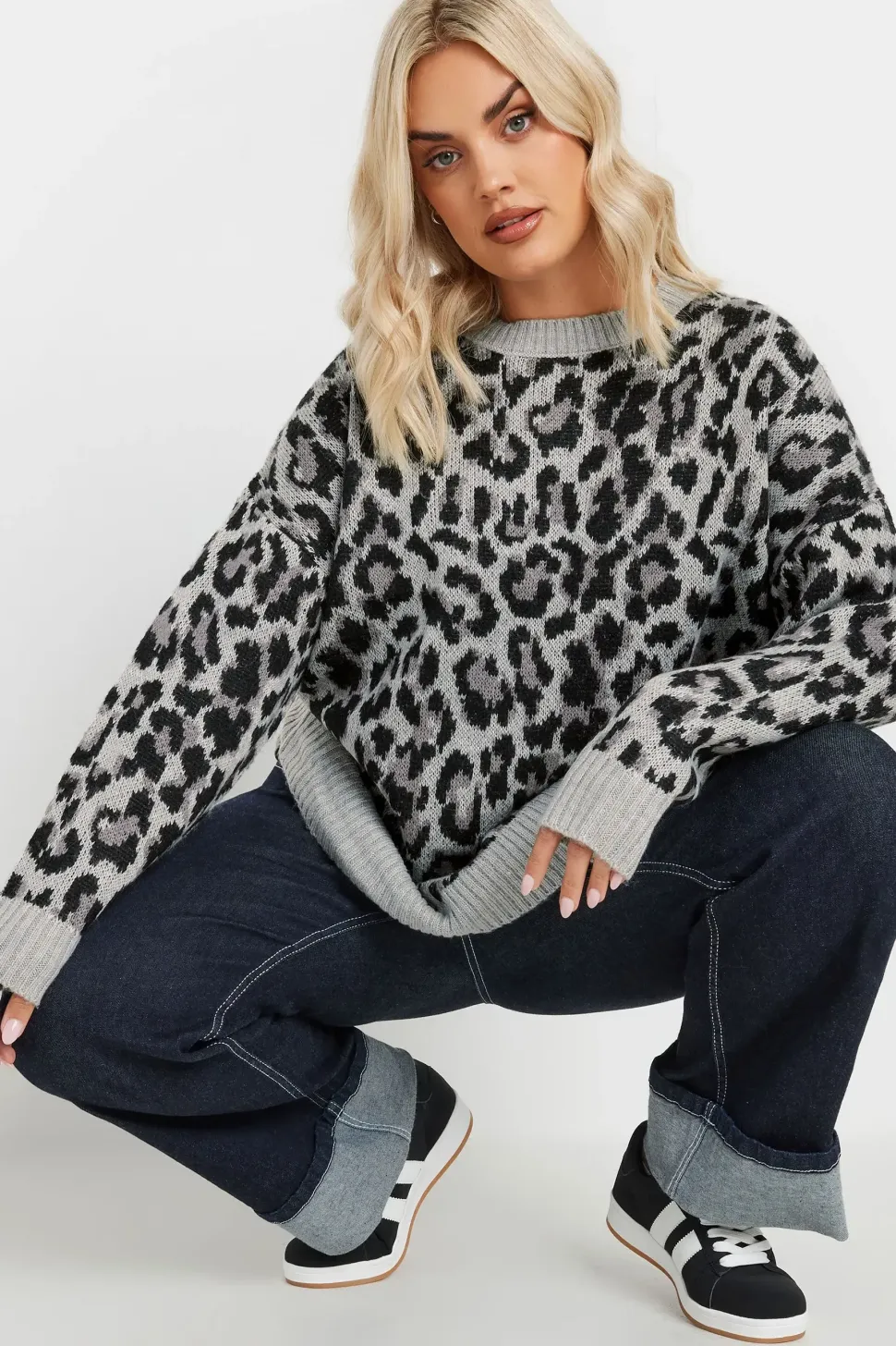 Leopard Print Knitted Jumper