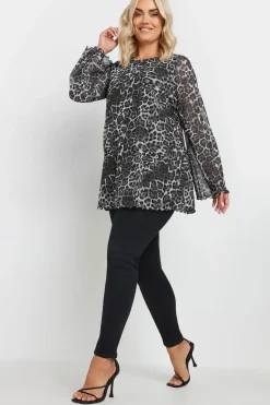 Leopard Print Mesh Top