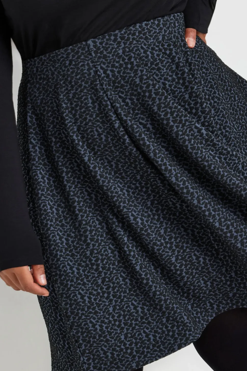 Leopard Print Panelled Skirt