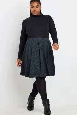 Leopard Print Panelled Skirt