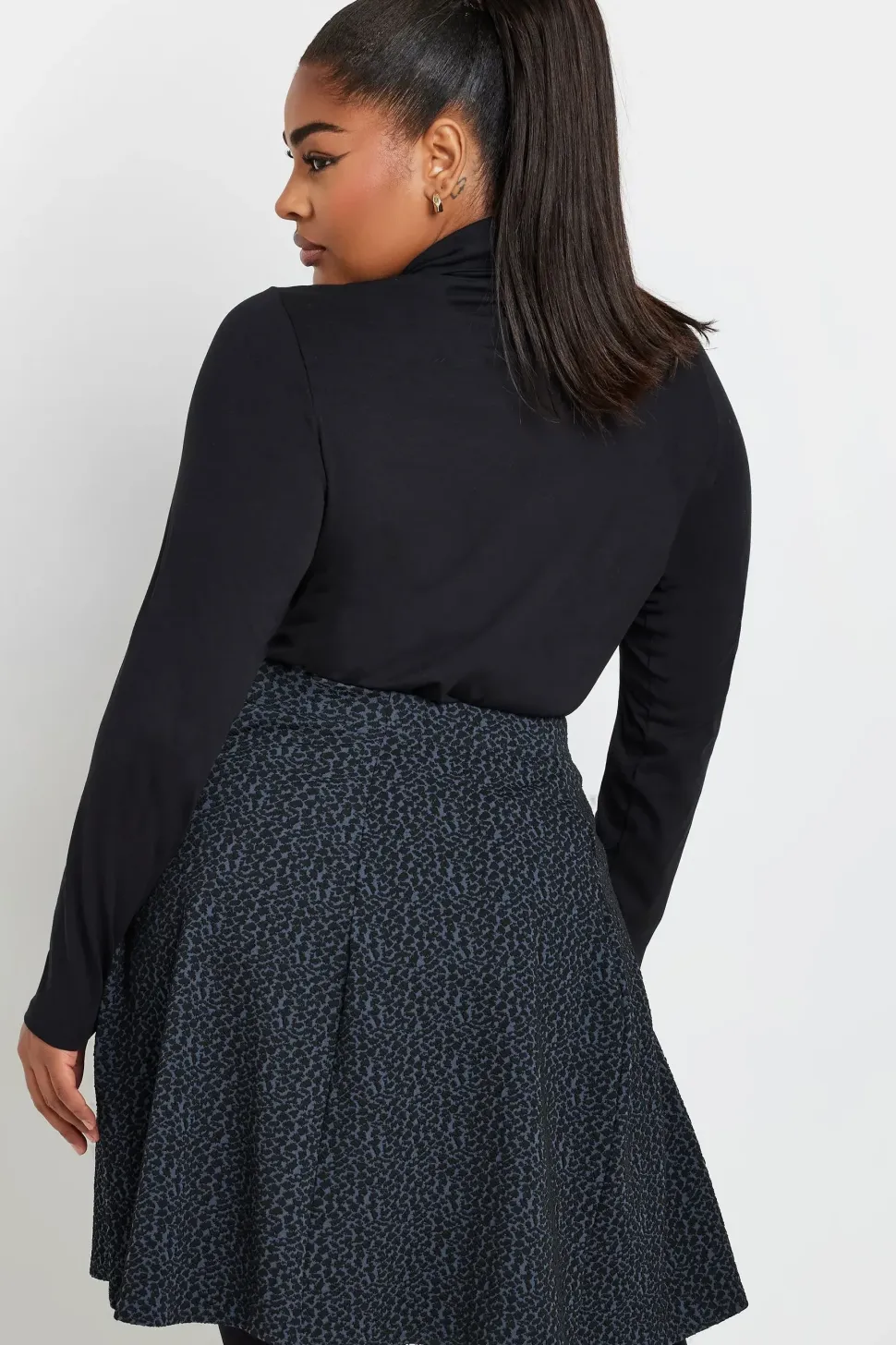 Leopard Print Panelled Skirt