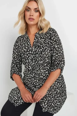 Leopard Print Pintuck Blouse