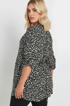 Leopard Print Pintuck Blouse