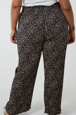 Leopard Print Plisse Culotte