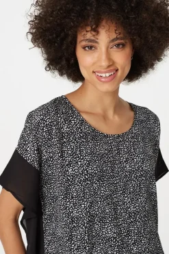 Leopard Print Poncho Blouse Top