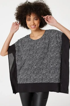 Leopard Print Poncho Blouse Top