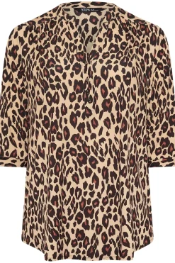 Leopard Print 3/4 Sleeve Shirt