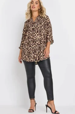 Leopard Print 3/4 Sleeve Shirt