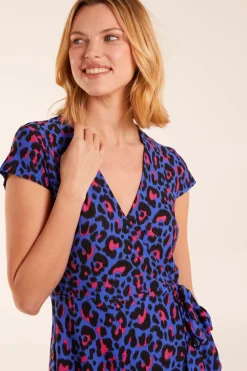 Leopard Print Wrap Mini Dress