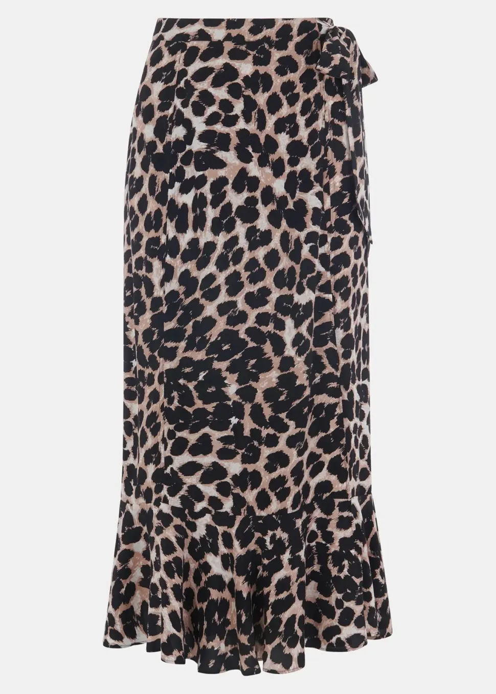 Leopard Spot Wrap Skirt-Leopard Print