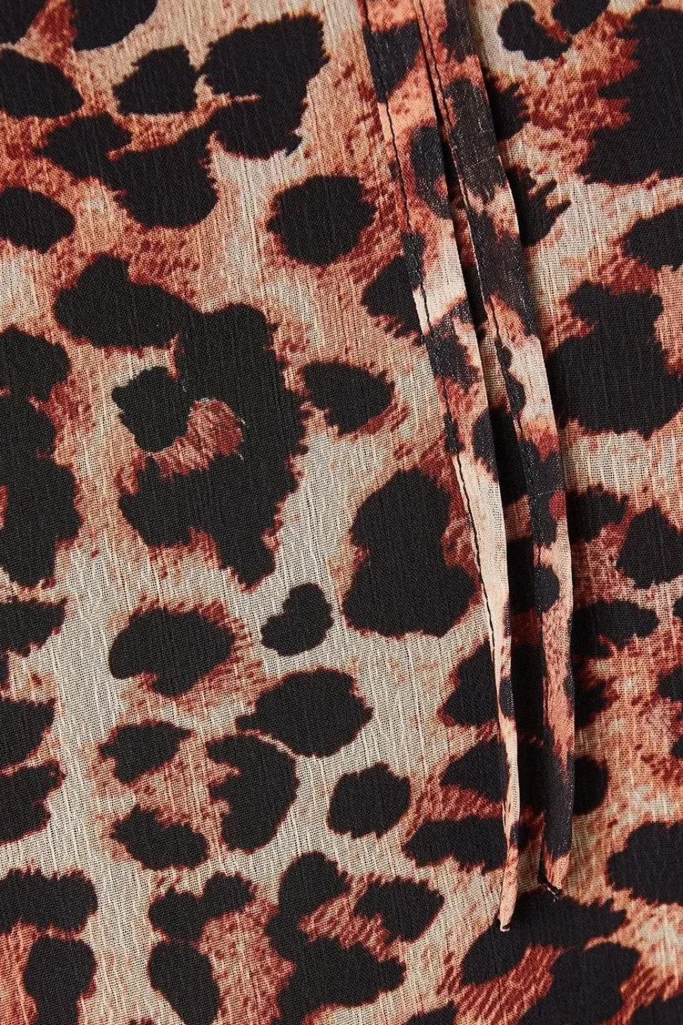 Leopard Tie Neck Chiffon Blouse