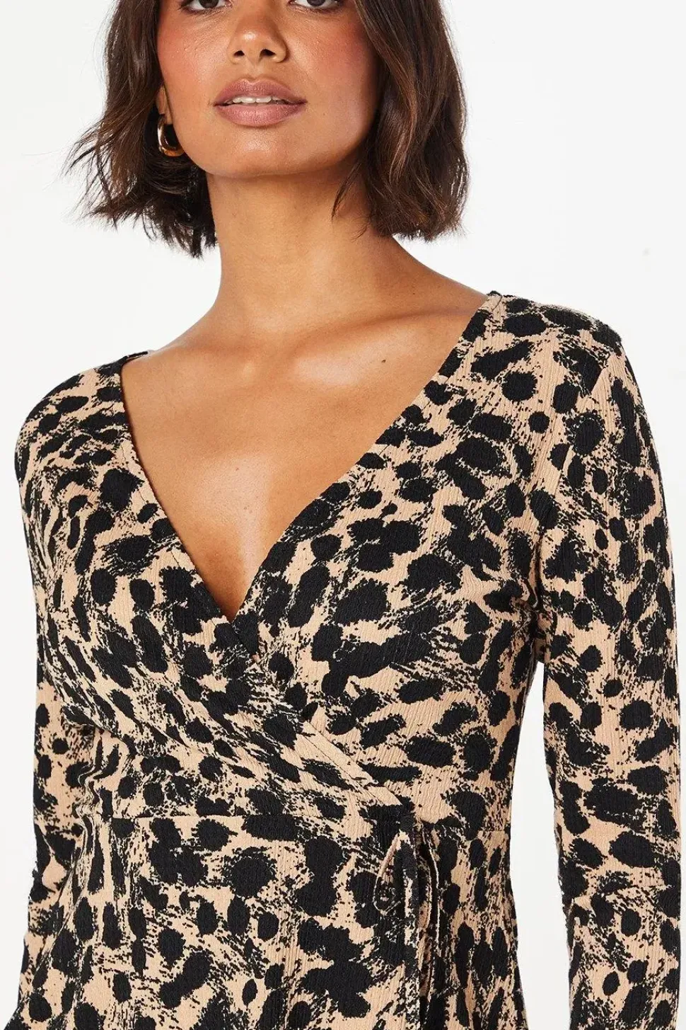 Leopard Wrap Mini Dress
