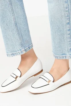 Lettie Contrast Piping Snaffle Loafers