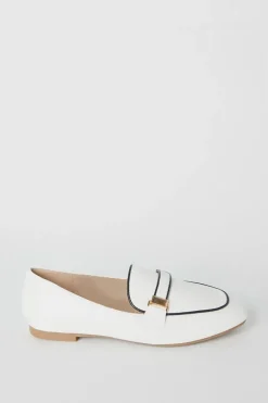 Lettie Contrast Piping Snaffle Loafers