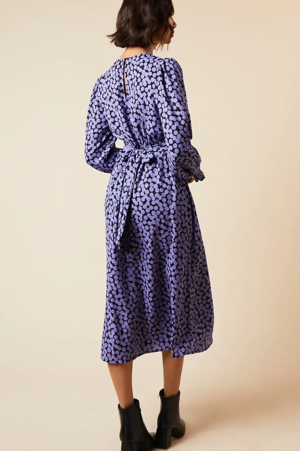 Lilac Spot Empire Midi Dress