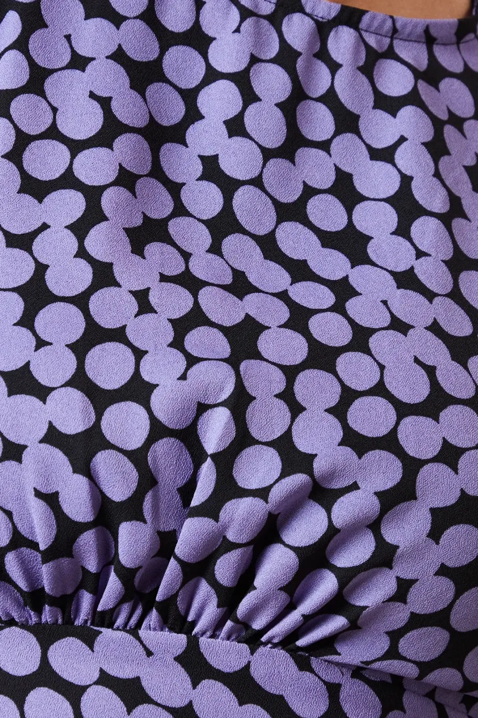 Lilac Spot Empire Midi Dress