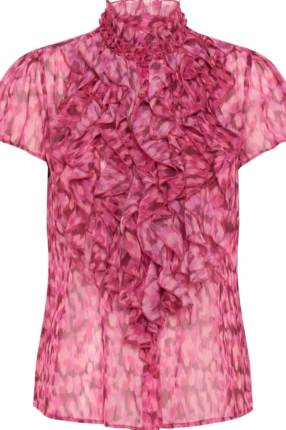 Lilja Short Sleeve Ruffle Blouse-Printed